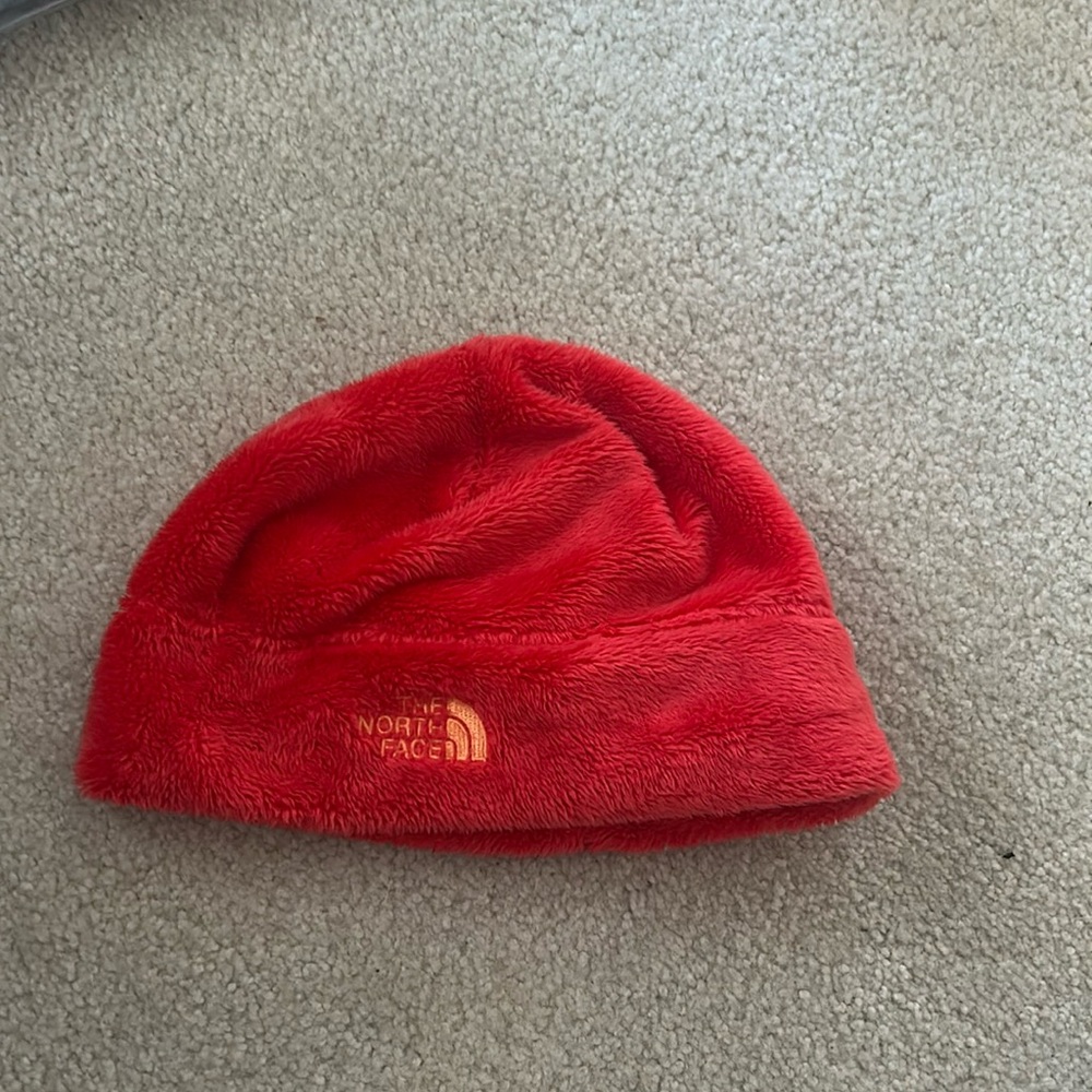 Small women's/large kids north face red and orange beanie